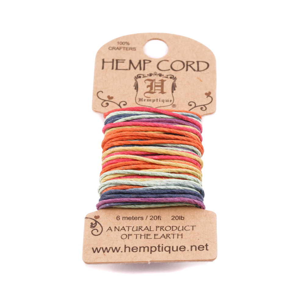 Rivets and Findings Hemp Cord- Mini Card Rainbow